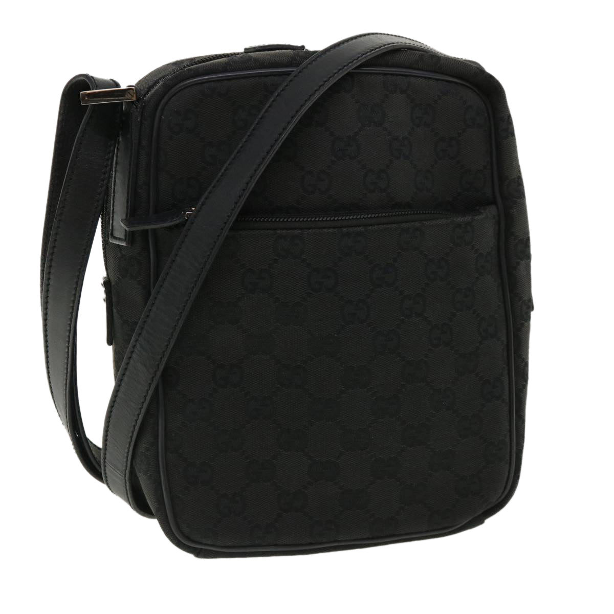 GUCCI GG Canvas Shoulder Bag Canvas Black 03136  ki2642