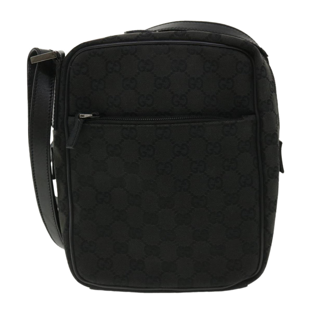 GUCCI GG Canvas Shoulder Bag Canvas Black 03136  ki2642