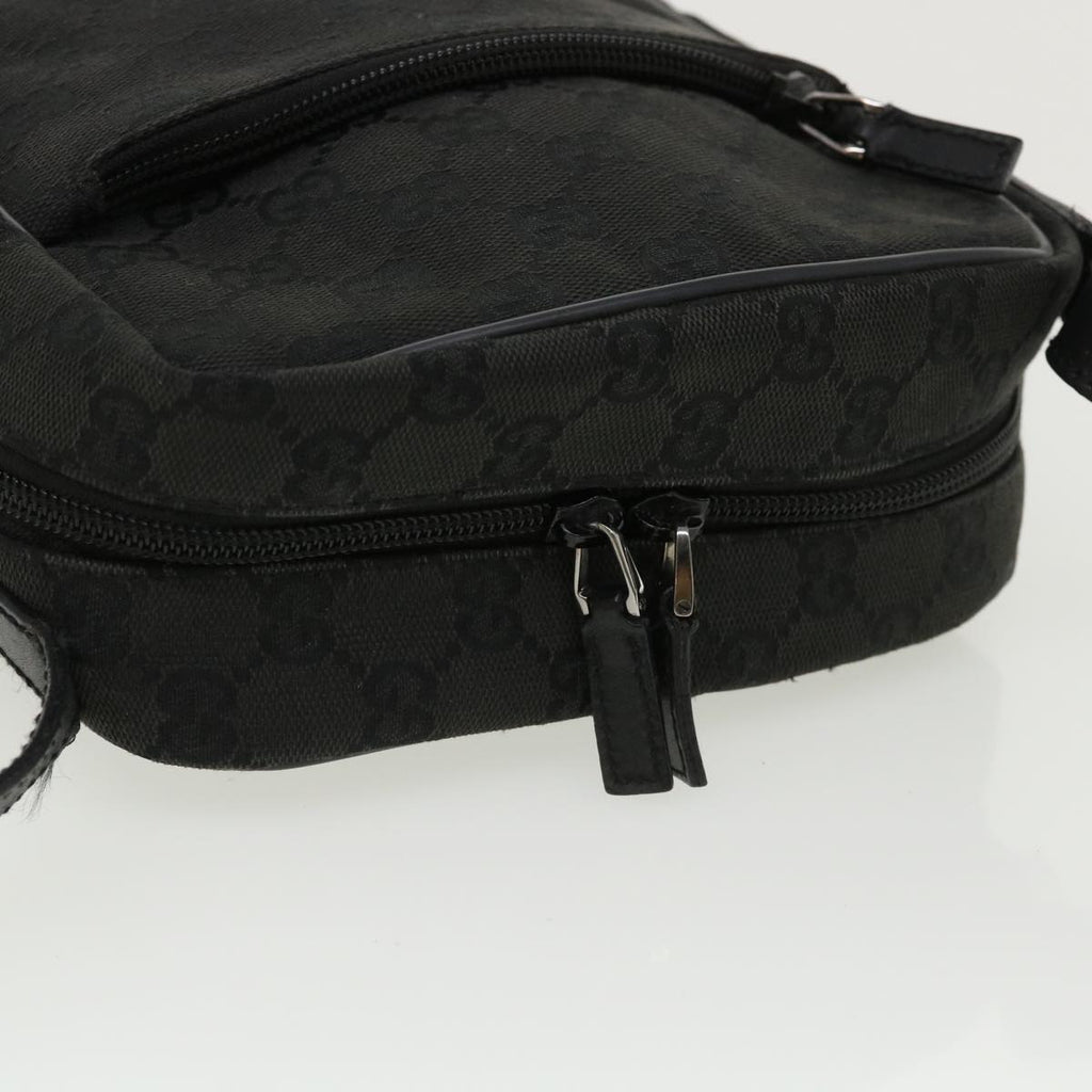 GUCCI GG Canvas Shoulder Bag Canvas Black 03136  ki2642