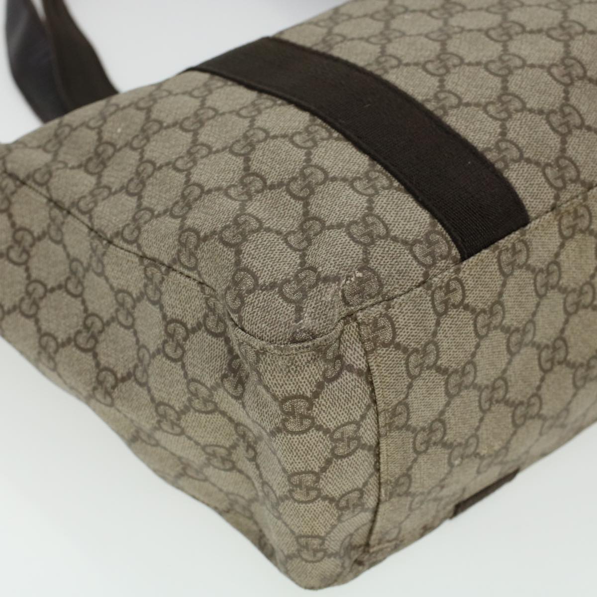 GUCCI GG Canvas Tote Bag PVC Leather Beige 141624  ki3005