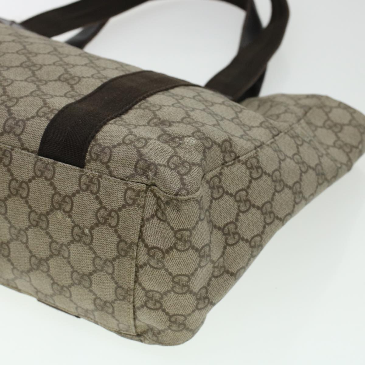 GUCCI GG Canvas Tote Bag PVC Leather Beige 141624  ki3005