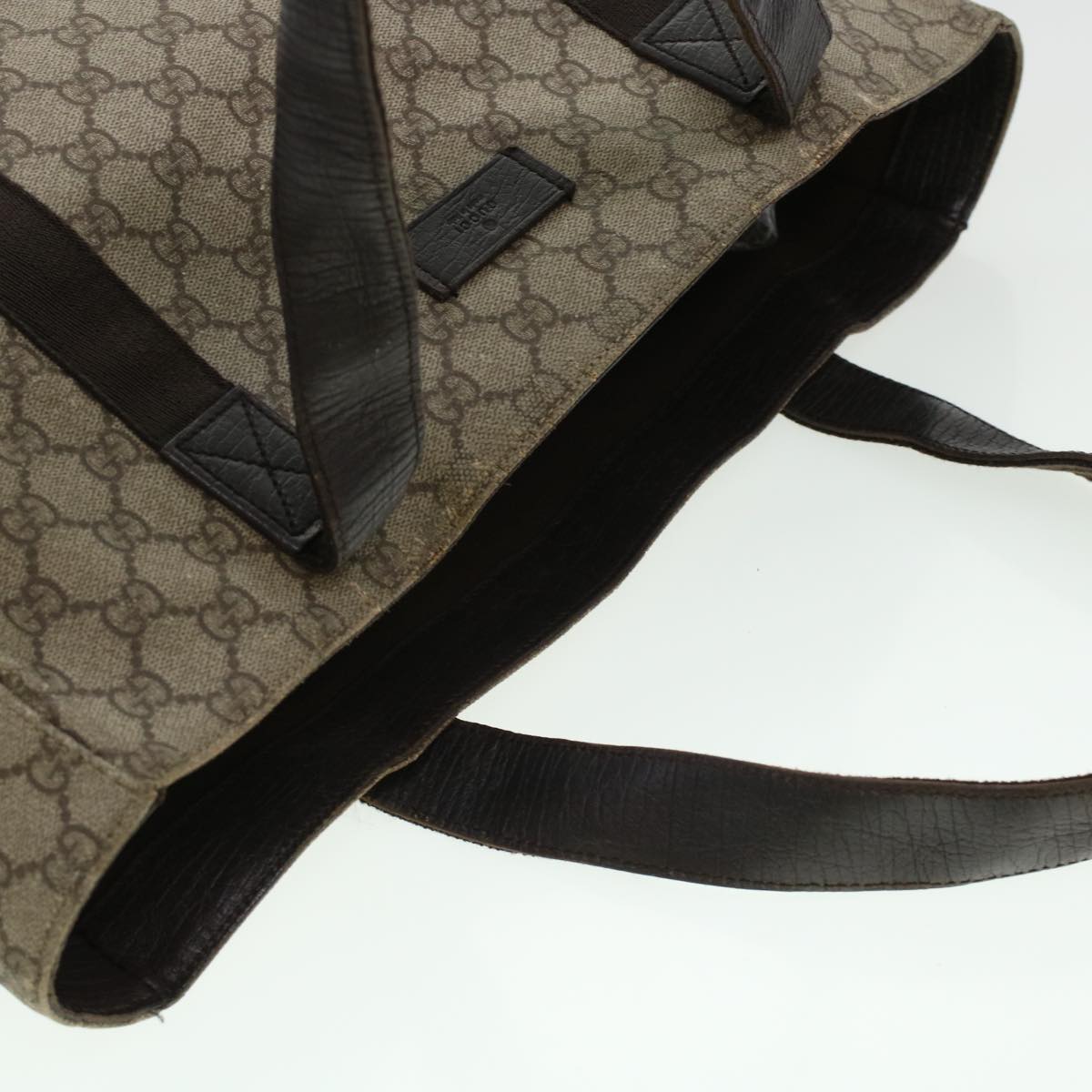 GUCCI GG Canvas Tote Bag PVC Leather Beige 141624  ki3005