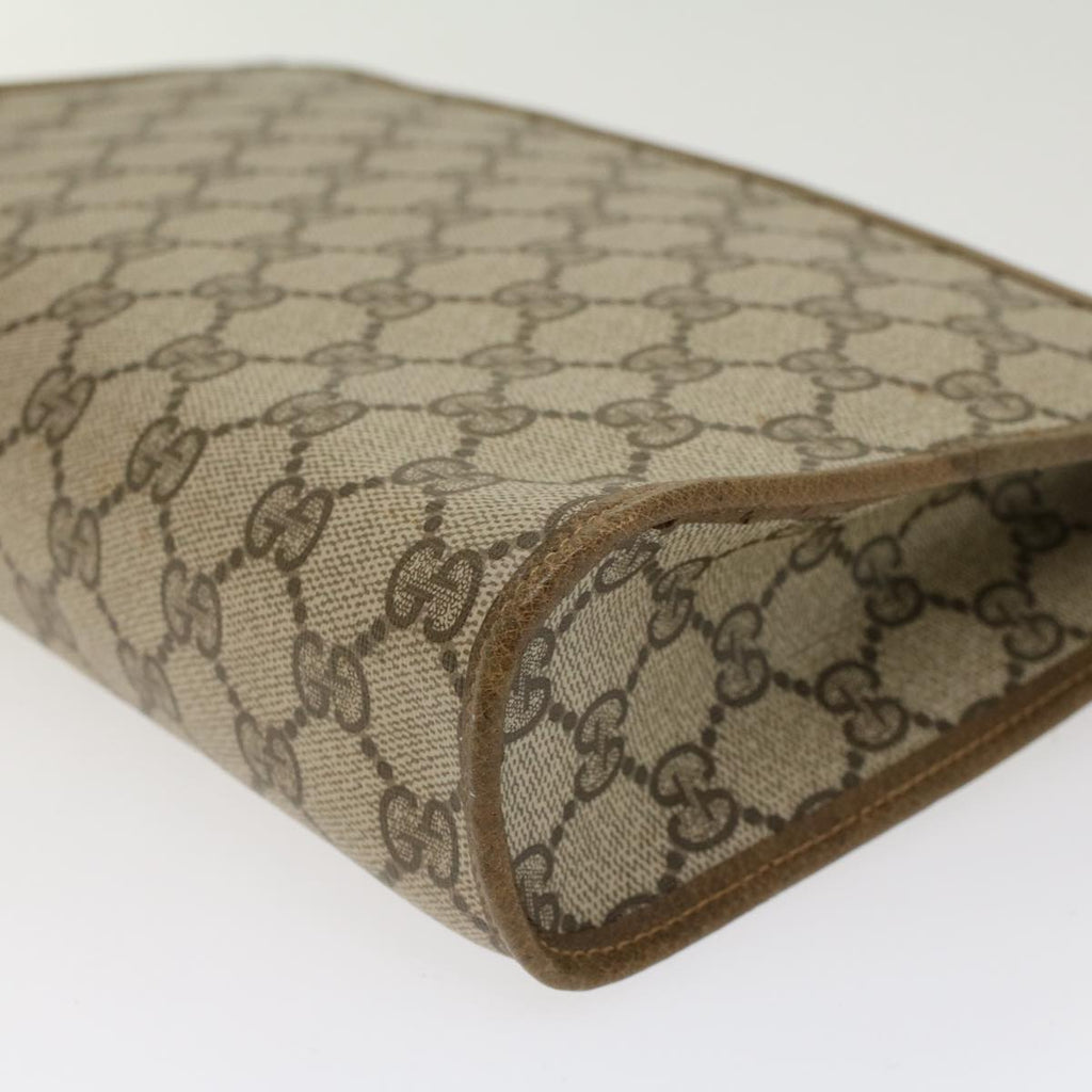 GUCCI GG Canvas Clutch Bag PVC Leather Beige 97.01.037  ki3062
