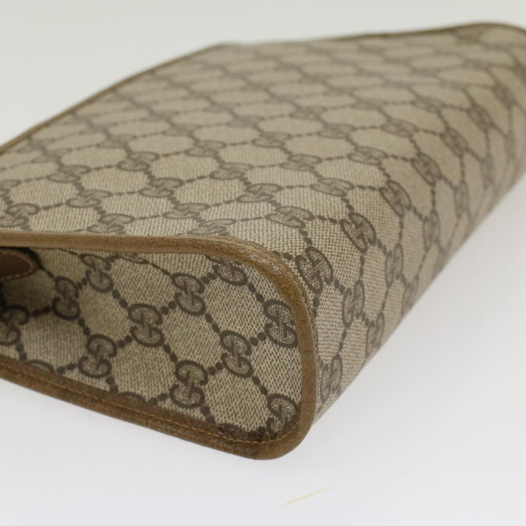 GUCCI GG Canvas Clutch Bag PVC Leather Beige 97.01.037  ki3062