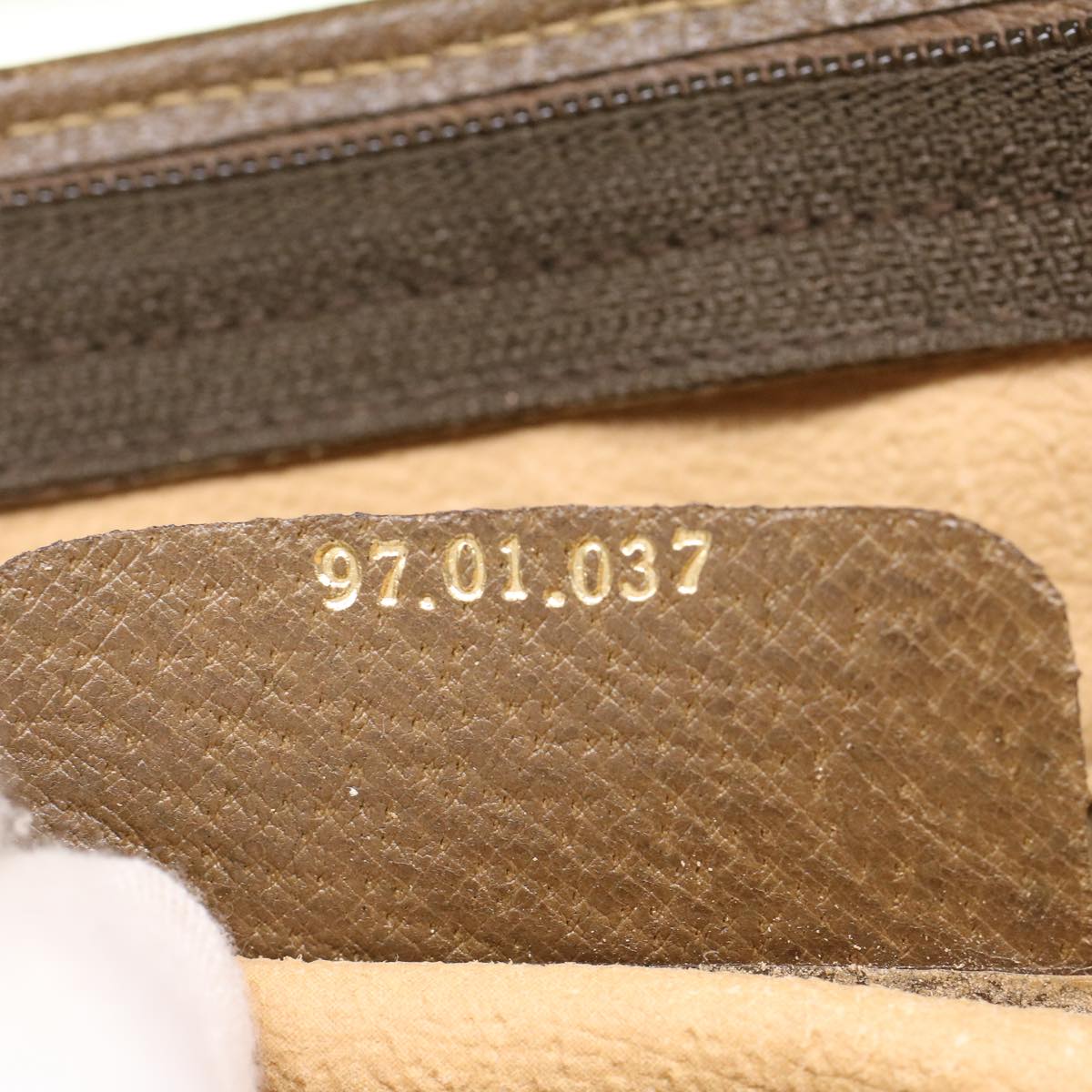 GUCCI GG Canvas Clutch Bag PVC Leather Beige 97.01.037  ki3062