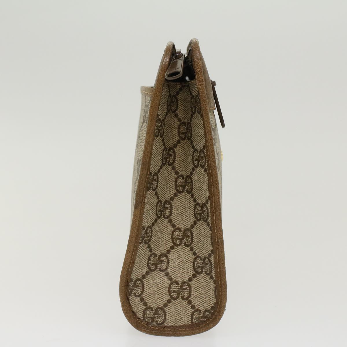 GUCCI GG Canvas Clutch Bag PVC Leather Beige 97.01.037  ki3062