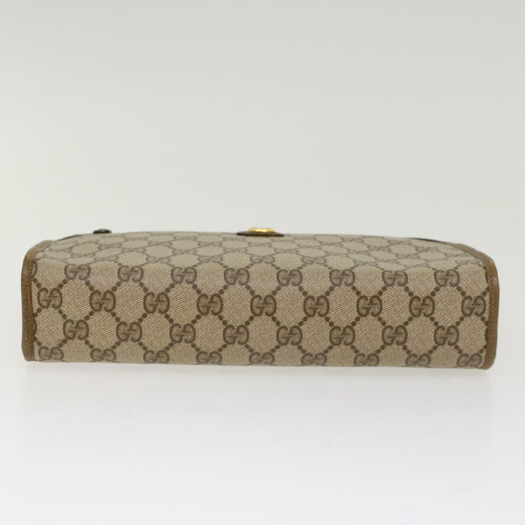 GUCCI GG Canvas Clutch Bag PVC Leather Beige 97.01.037  ki3062