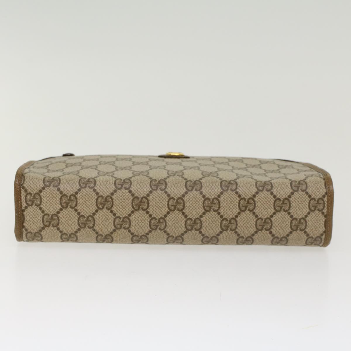 GUCCI GG Canvas Clutch Bag PVC Leather Beige 97.01.037  ki3062