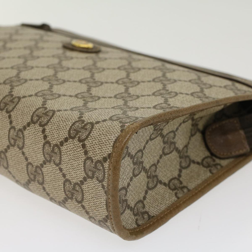 GUCCI GG Canvas Clutch Bag PVC Leather Beige 97.01.037  ki3062