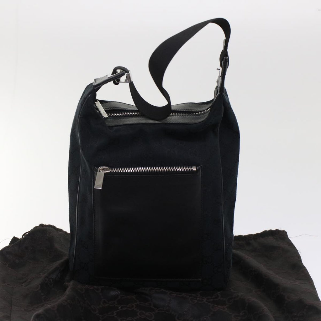 GUCCI GG Canvas Shoulder Bag Leather Black 019.0537 2123  ki3192