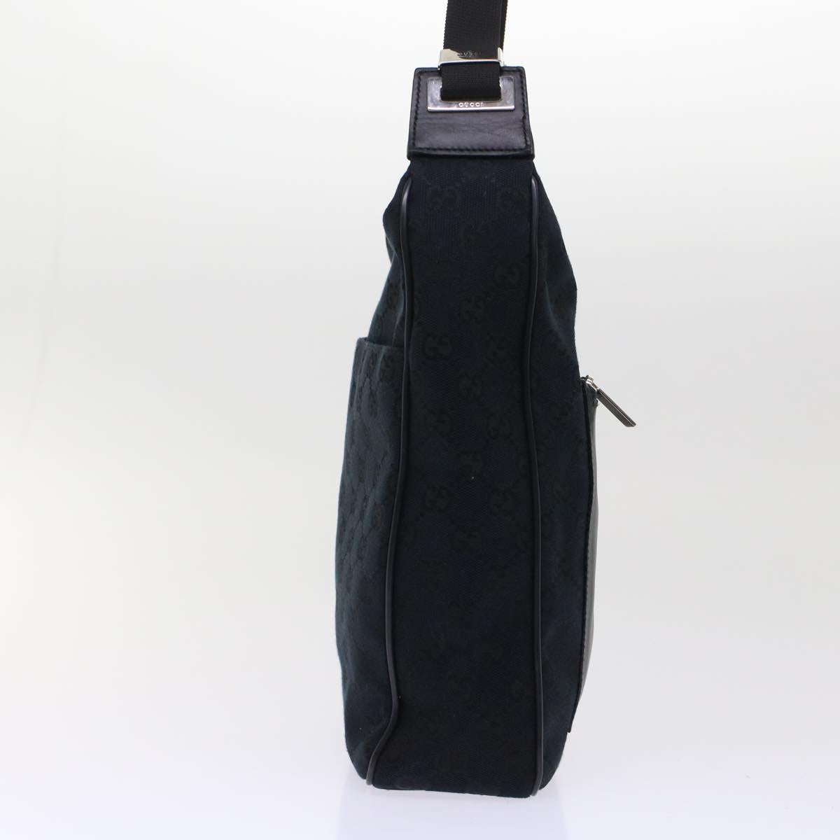 GUCCI GG Canvas Shoulder Bag Leather Black 019.0537 2123  ki3192