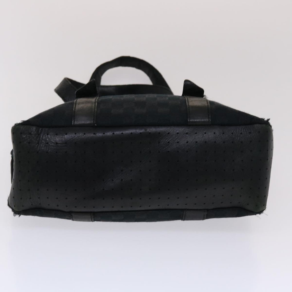 GUCCI GG Canvas Tote Bag Leather Black 145971  ki3198