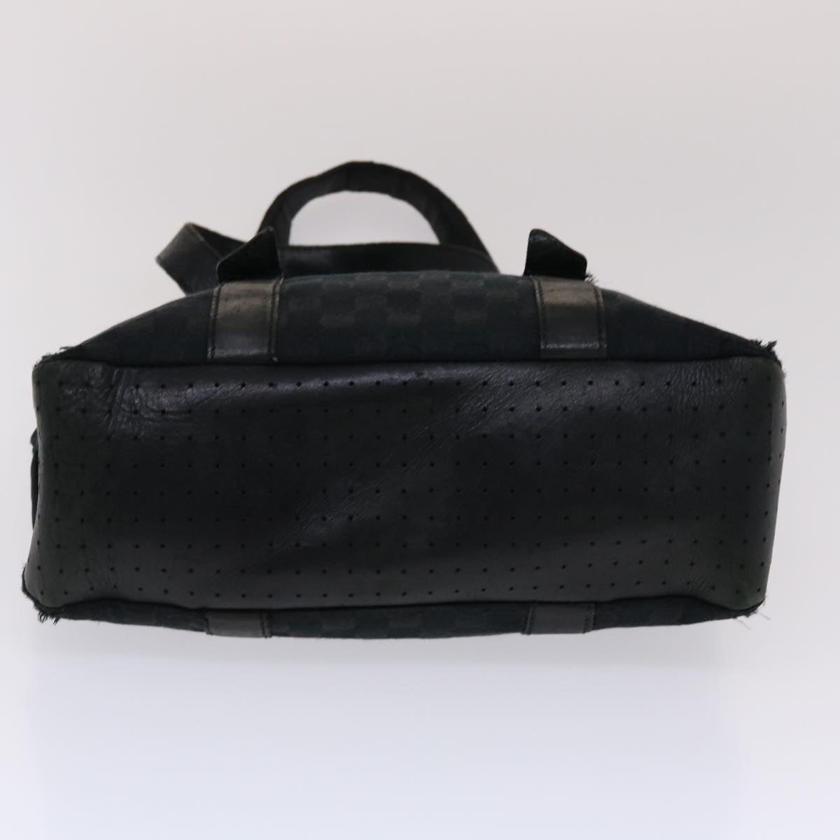GUCCI GG Canvas Tote Bag Leather Black 145971  ki3198
