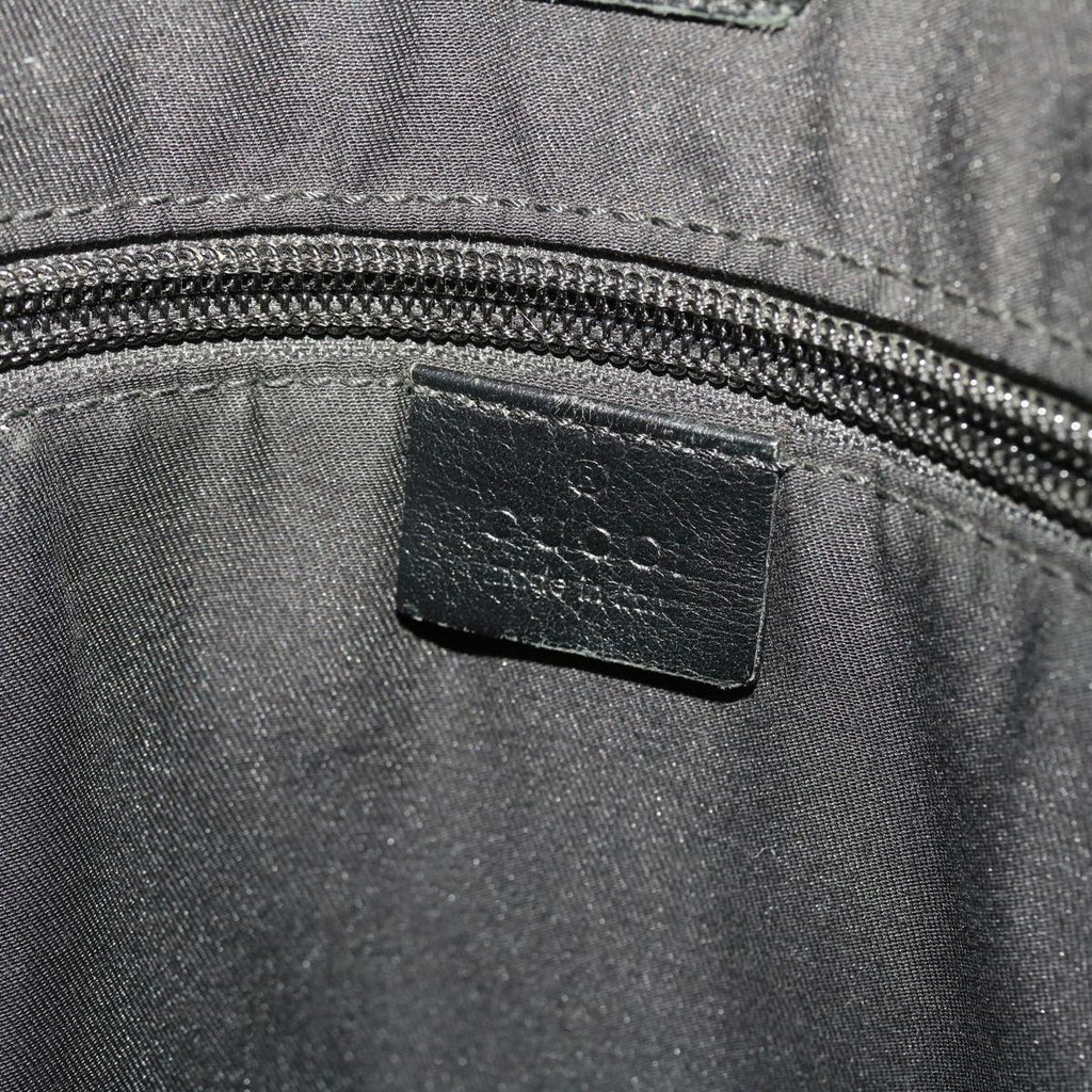 GUCCI GG Canvas Tote Bag Leather Black 145971  ki3198