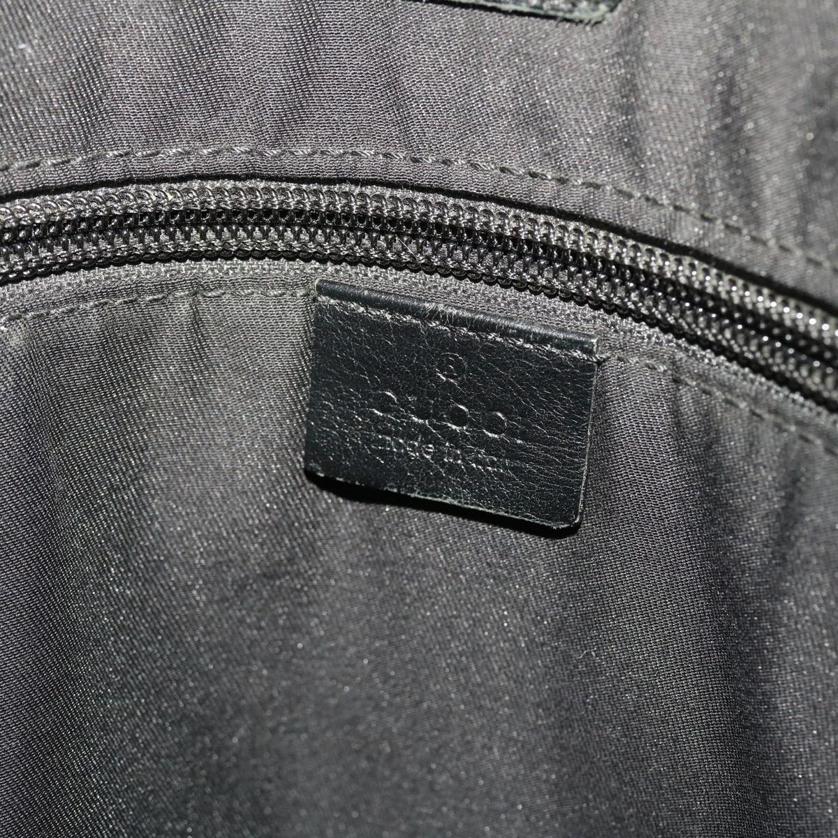 GUCCI GG Canvas Tote Bag Leather Black 145971  ki3198
