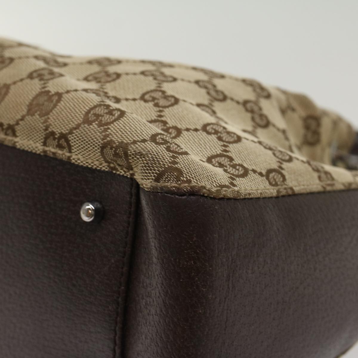 GUCCI GG Canvas Hand Bag Beige 115007  ki3212