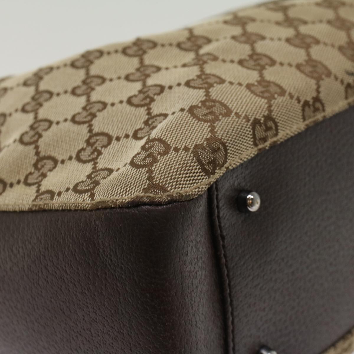 GUCCI GG Canvas Hand Bag Beige 115007  ki3212