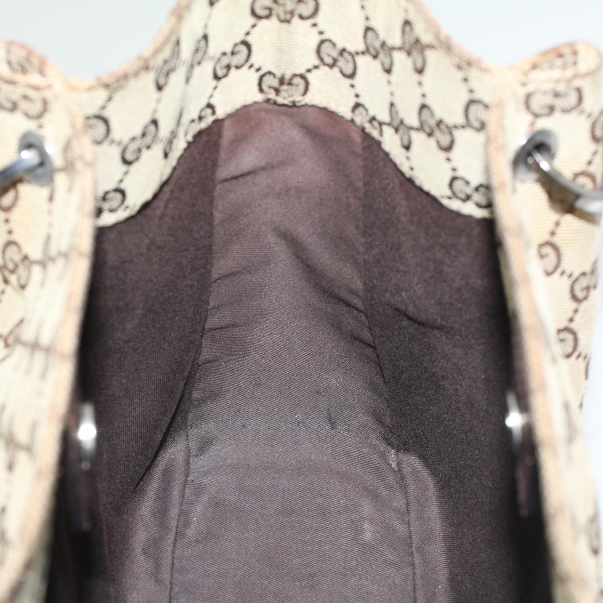 GUCCI GG Canvas Hand Bag Beige 115007  ki3212