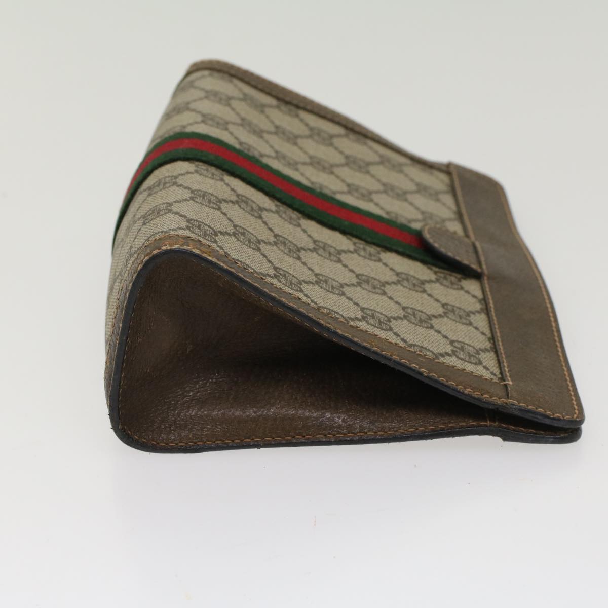 GUCCI GG Canvas Web Sherry Line Clutch Bag Beige Red 67.014.2125  ki3236
