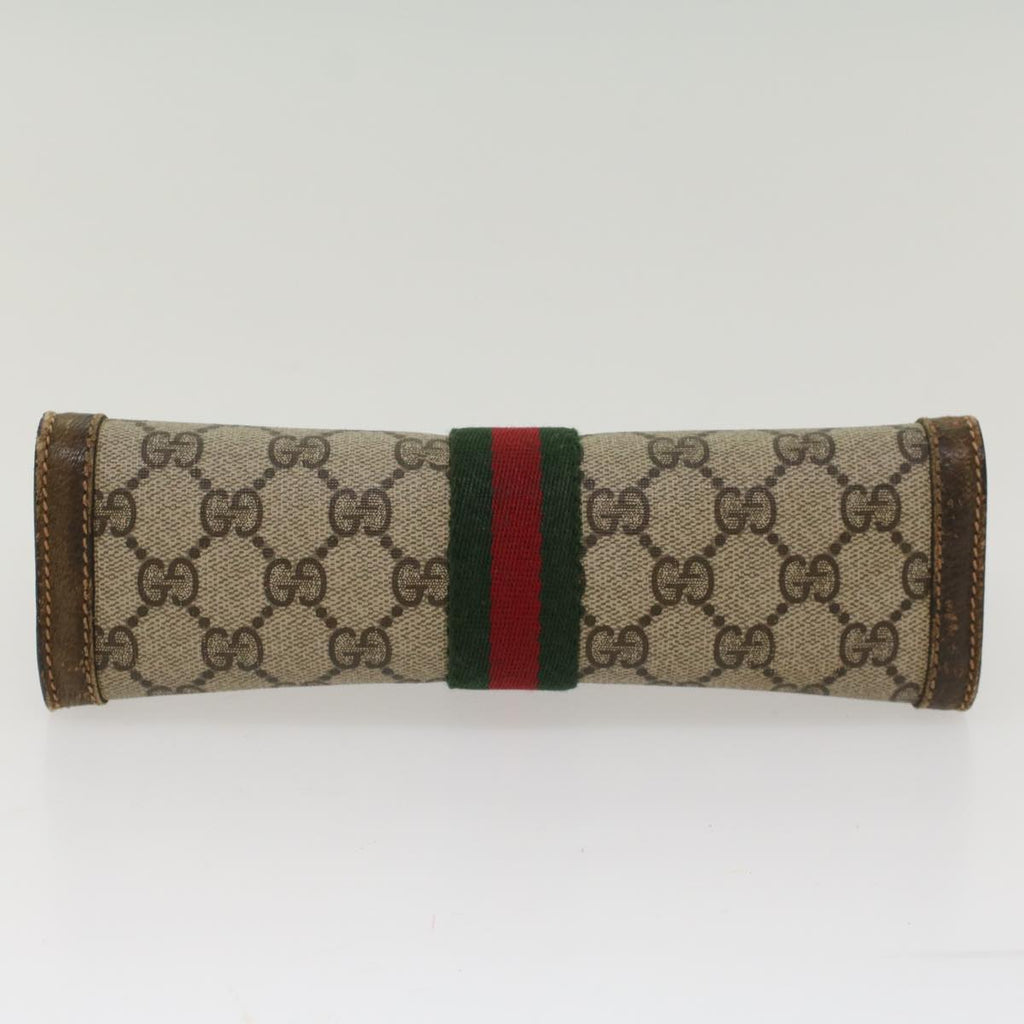 GUCCI GG Canvas Web Sherry Line Clutch Bag Beige Red 67.014.2125  ki3236