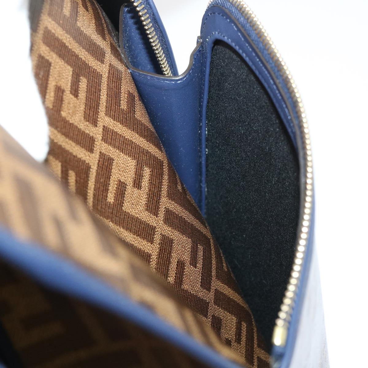 FENDI Zucca Canvas FILA Collaboration Peek A Boo Defender Bag Brown  ki3280