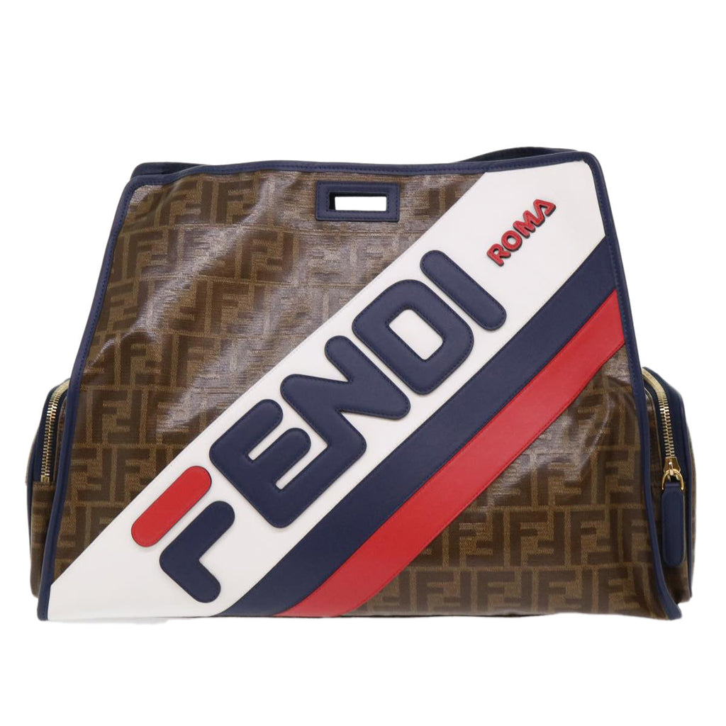 FENDI Zucca Canvas FILA Collaboration Peek A Boo Defender Bag Brown  ki3280