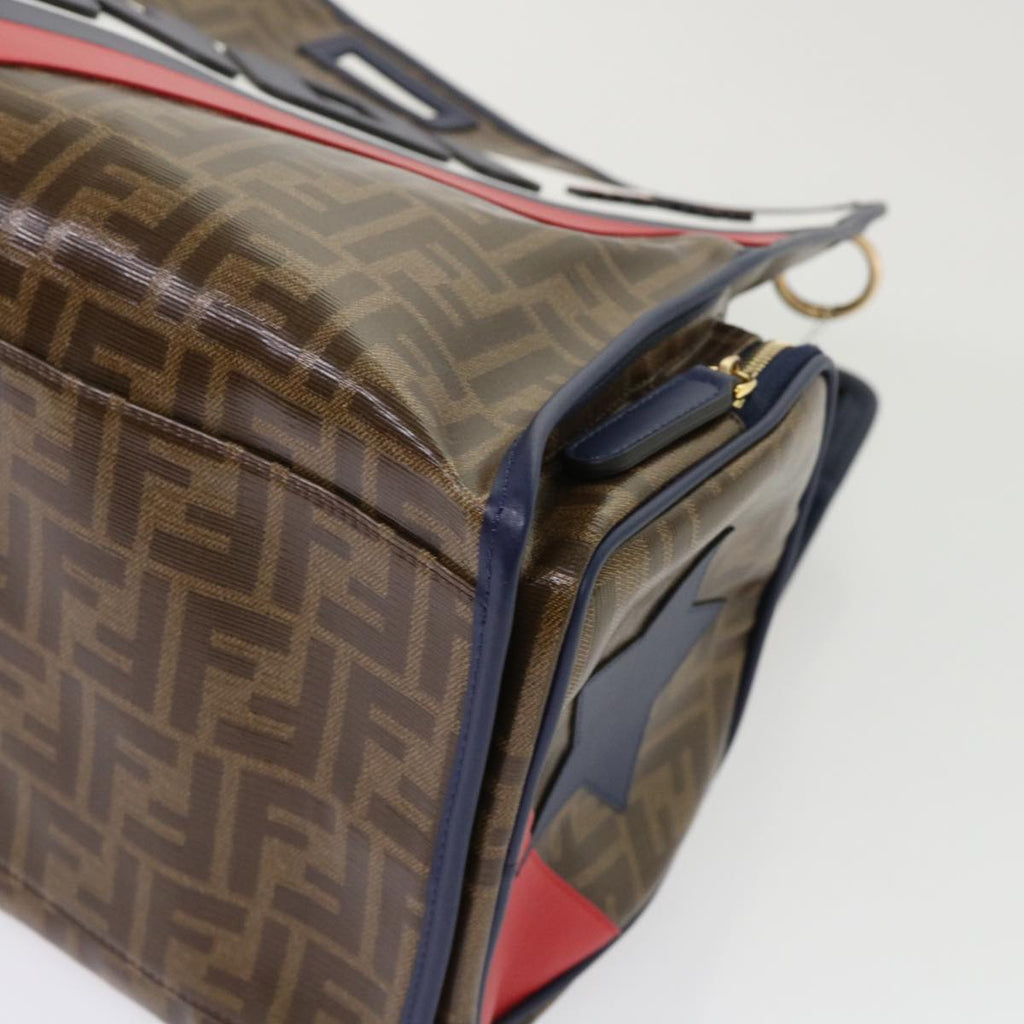 FENDI Zucca Canvas FILA Collaboration Peek A Boo Defender Bag Brown  ki3280