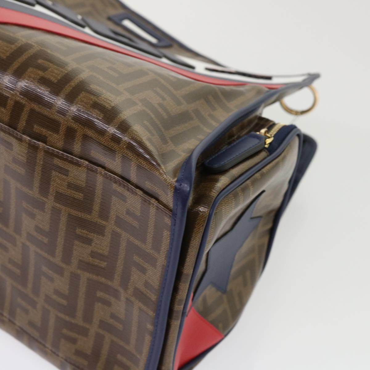 FENDI Zucca Canvas FILA Collaboration Peek A Boo Defender Bag Brown  ki3280