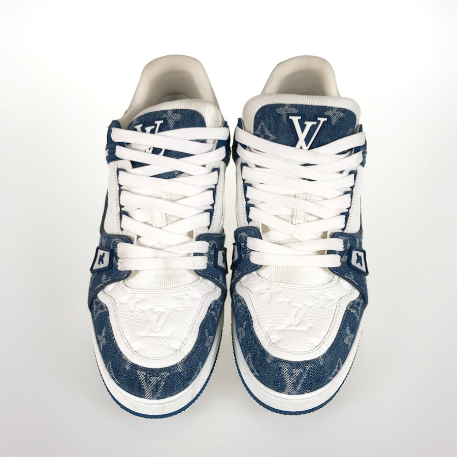 LOUIS VUITTON Monogram Denim LV trainer line 1A9JGW Men's Sneakers
