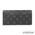 LOUIS VUITTON Monogram Eclipse Portefeuille Brazza M61697 Long wallet bifold