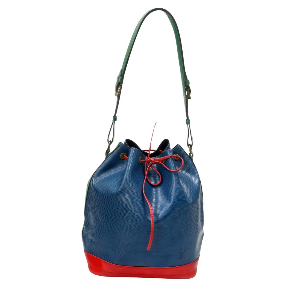Louis Vuitton Bucket Noé Vintage Blue Green Red Epi Leather Shoulder Bag