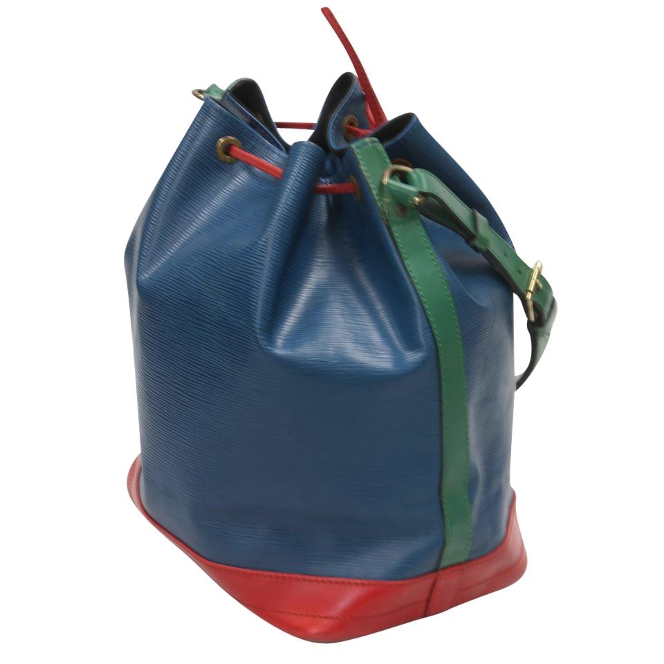 Louis Vuitton Bucket Noé Vintage Blue Green Red Epi Leather Shoulder Bag