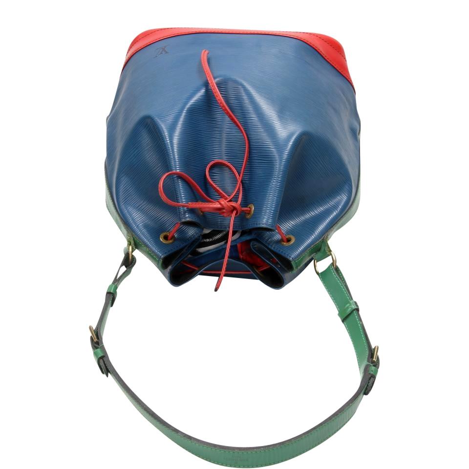 Louis Vuitton Bucket Noé Vintage Blue Green Red Epi Leather Shoulder Bag