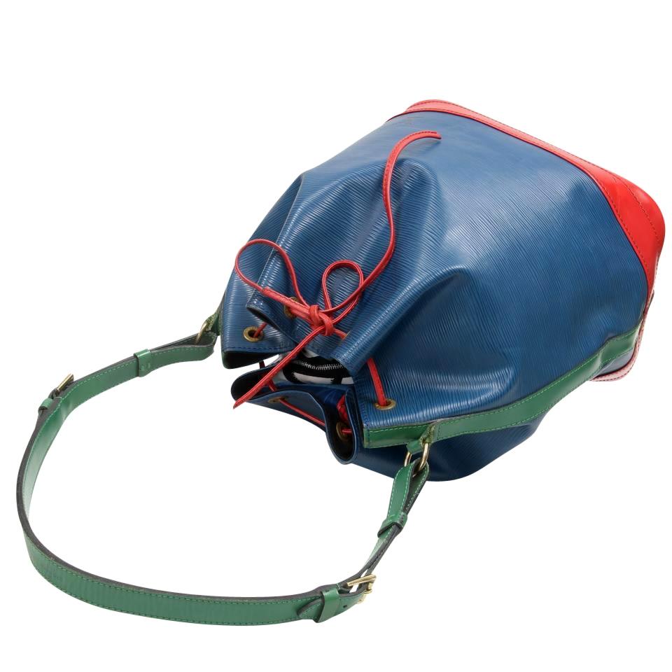 Louis Vuitton Bucket Noé Vintage Blue Green Red Epi Leather Shoulder Bag