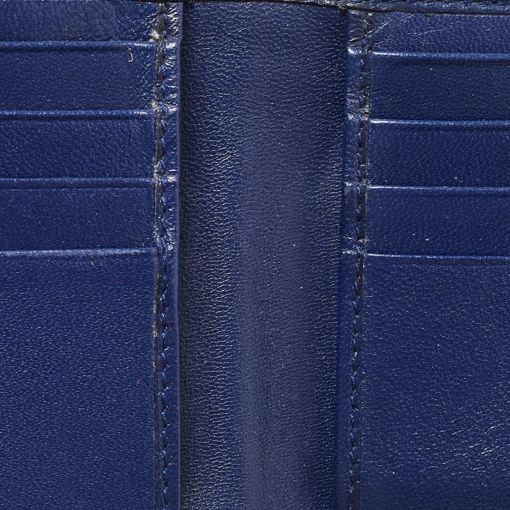 DIOR Navy Blue Watersnake Leather Metal Edge Bifold Wallet