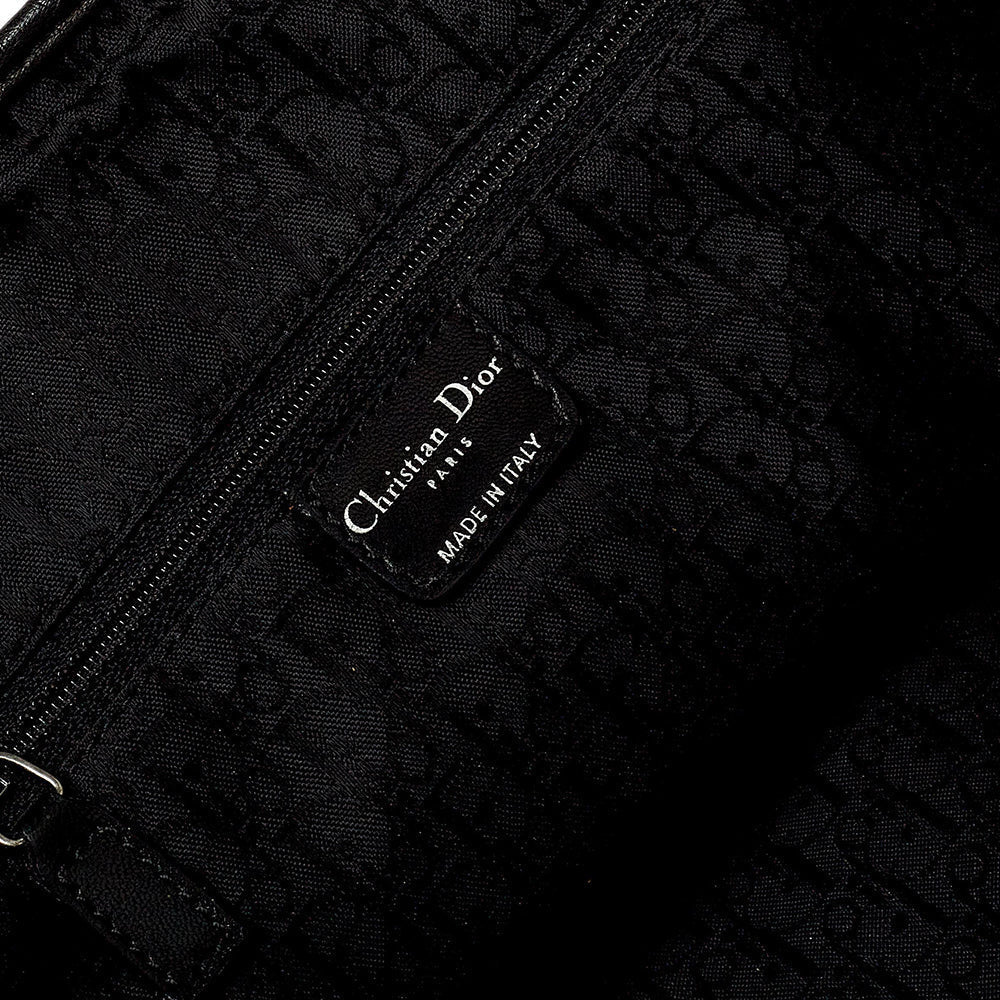 DIOR Black Pleated Leather Plisse Tote