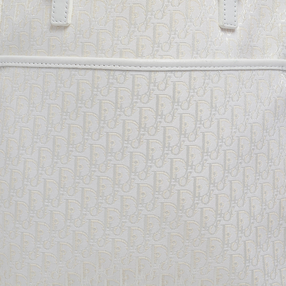 DIOR White issimo Canvas Shopping Tote