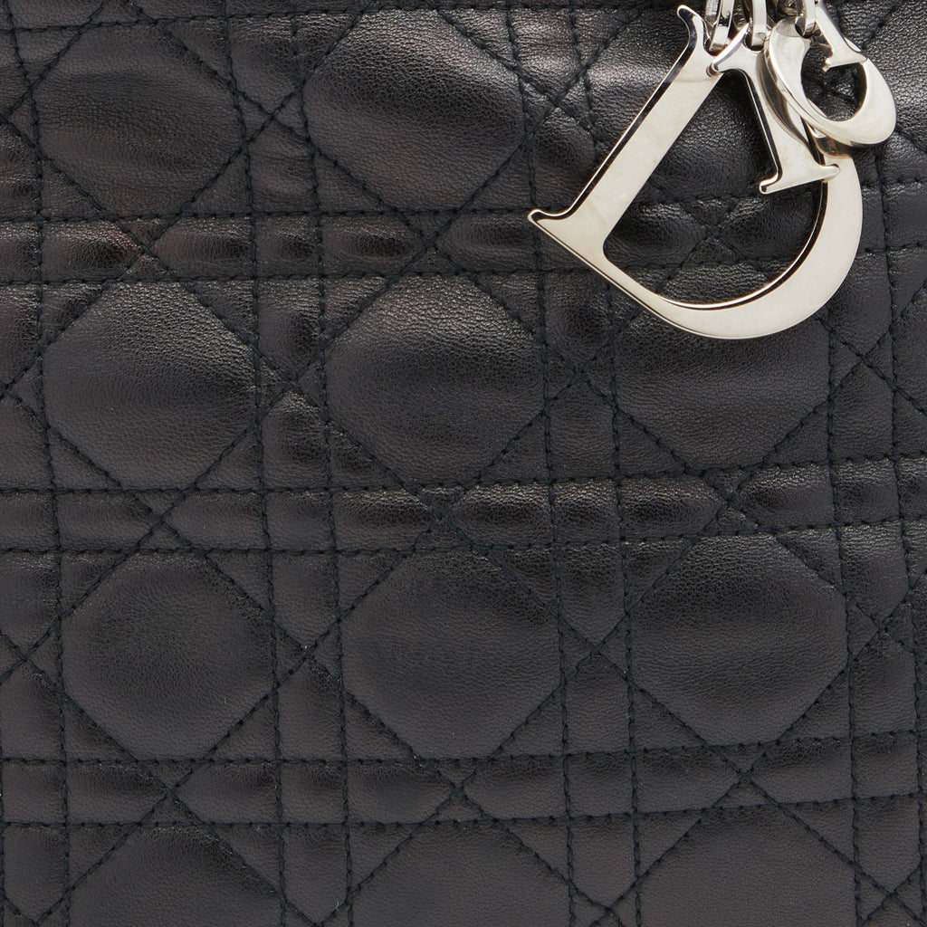 DIOR Black Cannage Leather Soft Lady  Tote