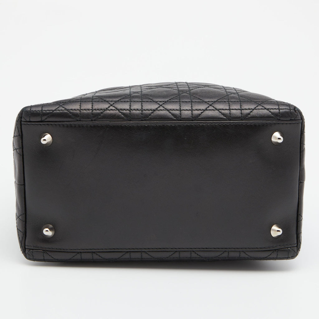 DIOR Black Cannage Leather Soft Lady  Tote