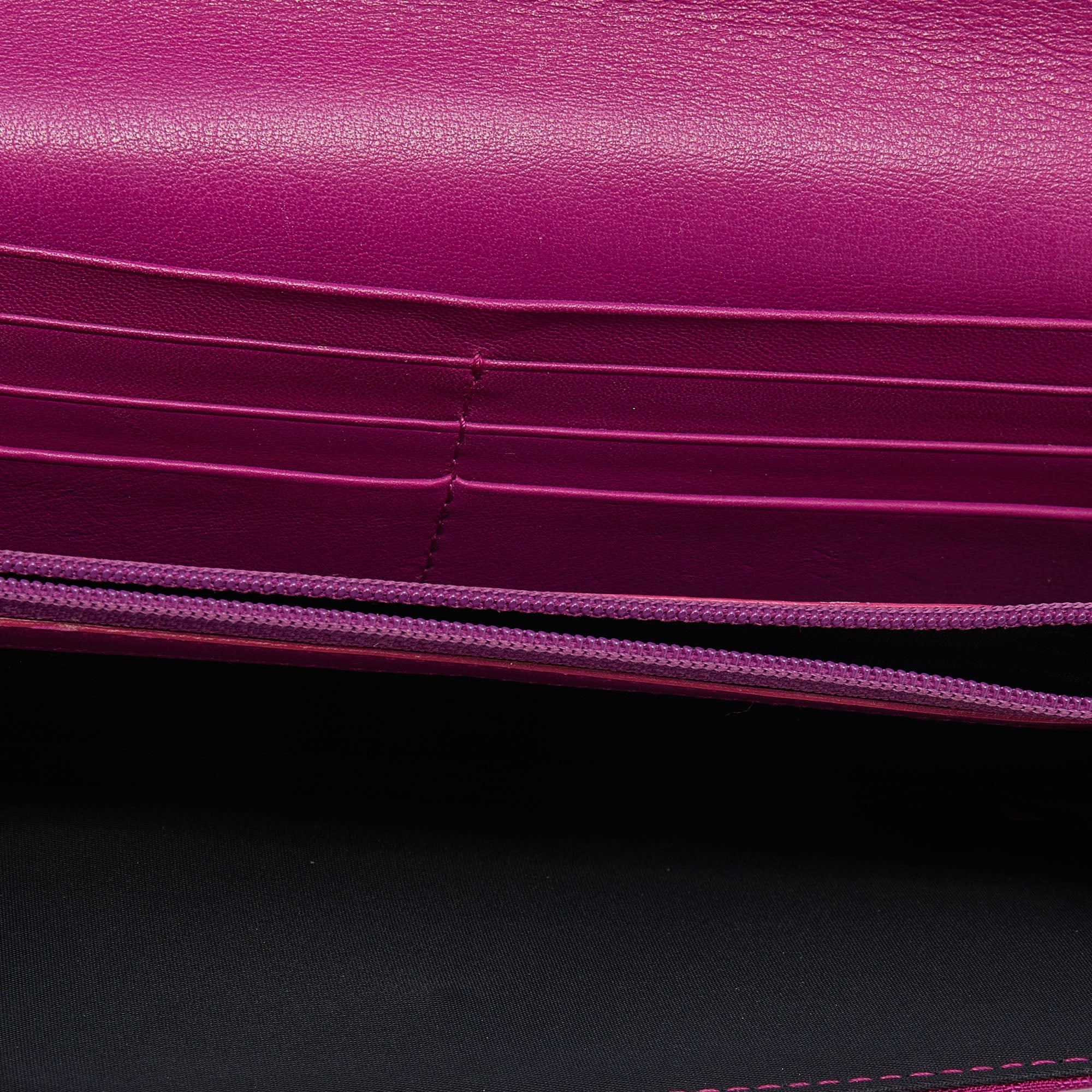 DIOR Pink Oblique Canvas and Leather Trim Flap Continental Wallet