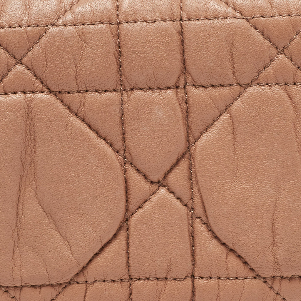 DIOR Beige Cannage Leather Lady  Continental Wallet