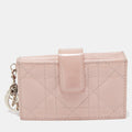 DIOR Pink Cannage Patent Leather Lady  5 Gusset Card Holder