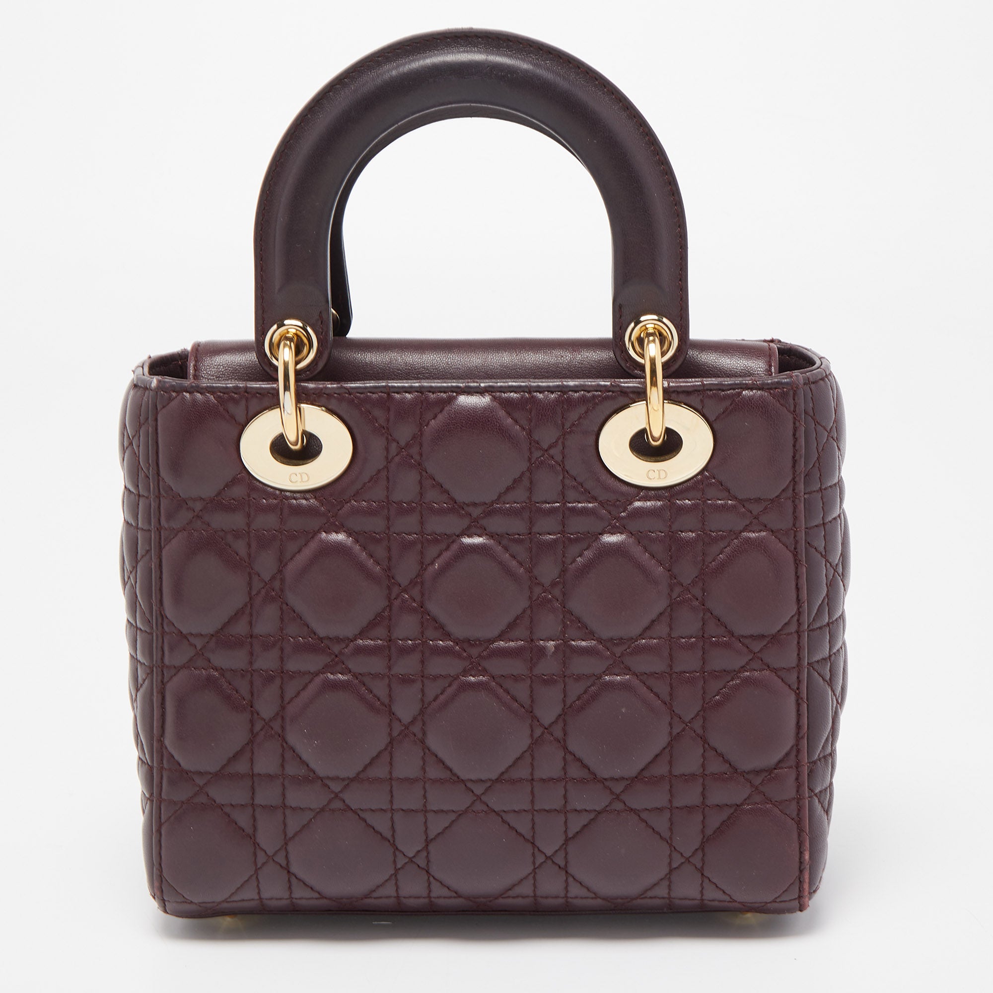 DIOR Burgundy Cannage Leather Small Lady  My ABC Bag