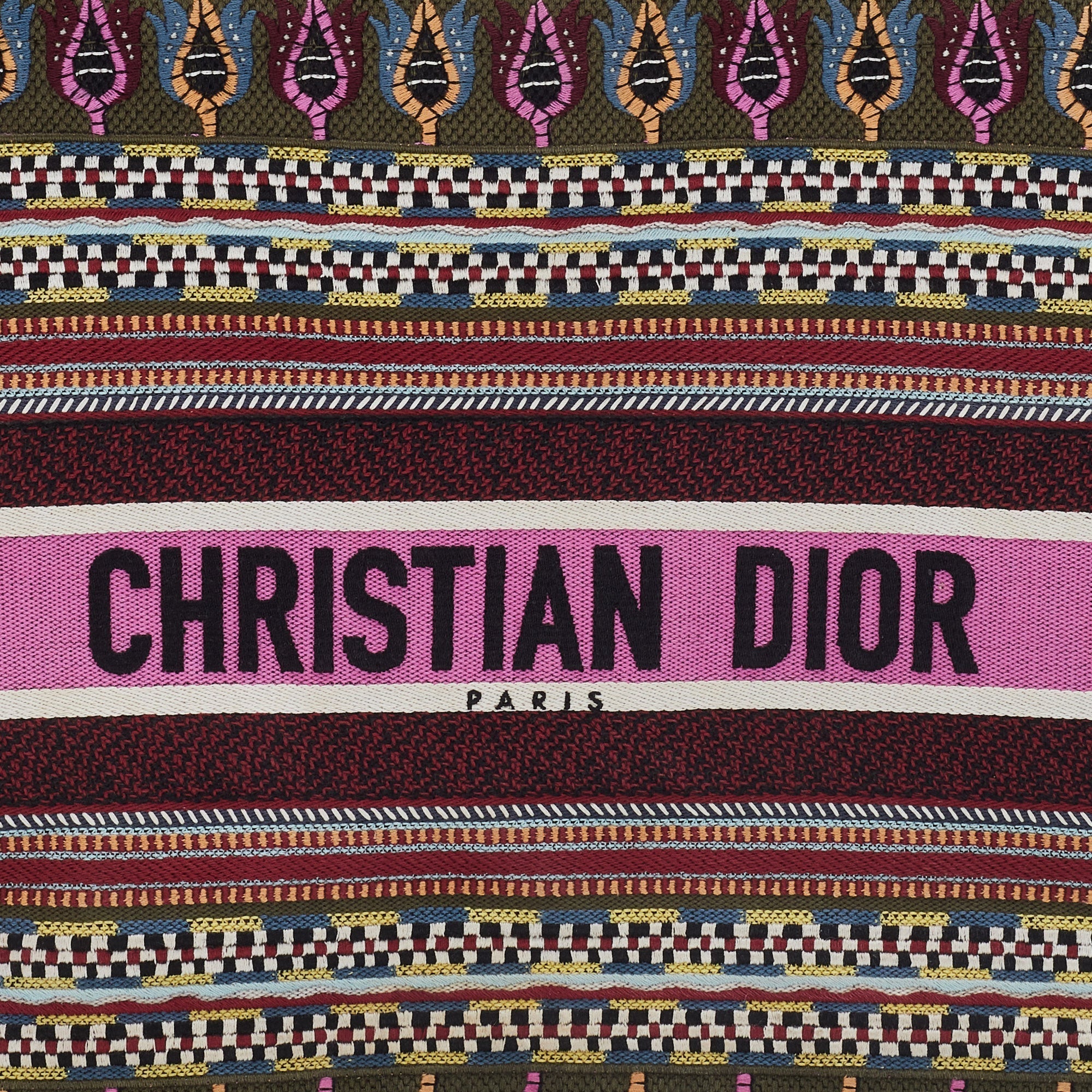 DIOR Multicolor Embroidered Canvas Large Book Tote