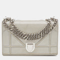 DIOR Grey Shimmering Leather Mini ama Crossbody Bag