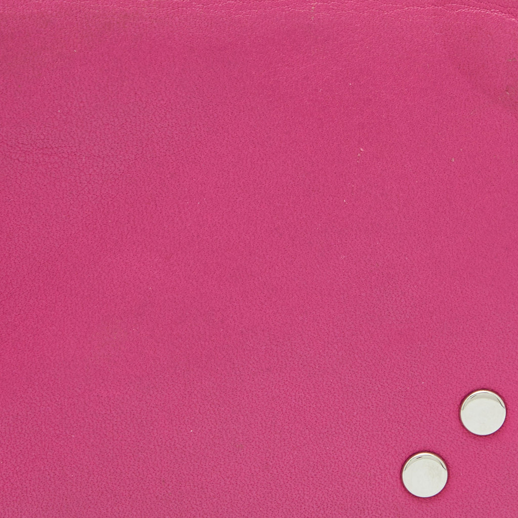 DIOR Pink Leather Round Logo Flap Continental Wallet