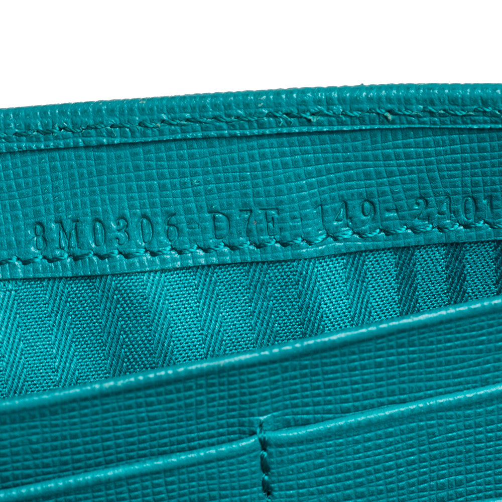 Fendi Two Tone Green Leather 2Jours Continental Wallet