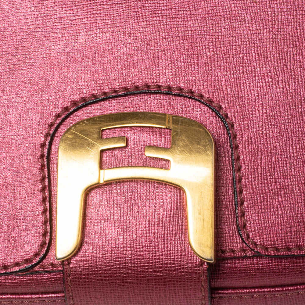Fendi Metallic Pink Leather Chameleon Crossbody Bag