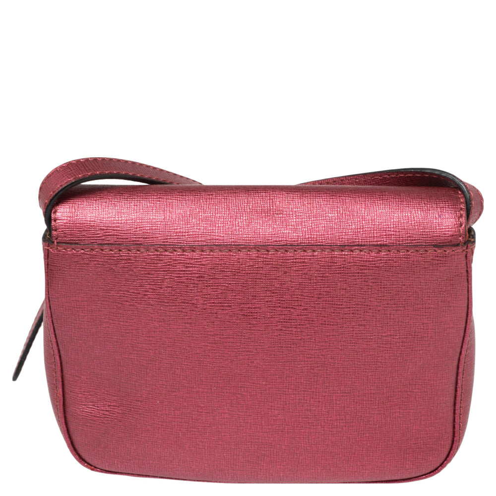 Fendi Metallic Pink Leather Chameleon Crossbody Bag
