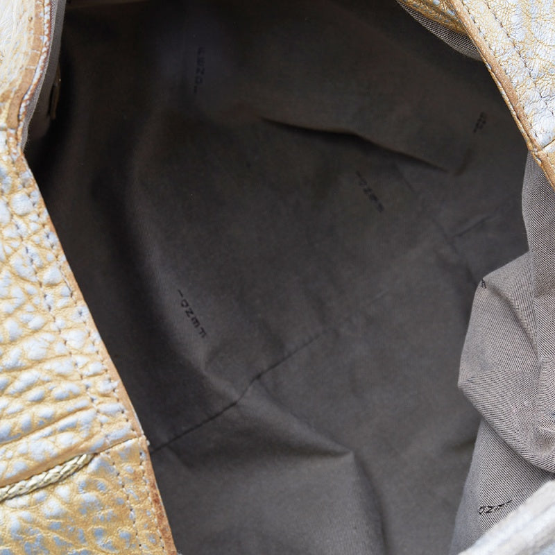Fendi Metallic Gold Leather Holographic Textured Spy Hobo